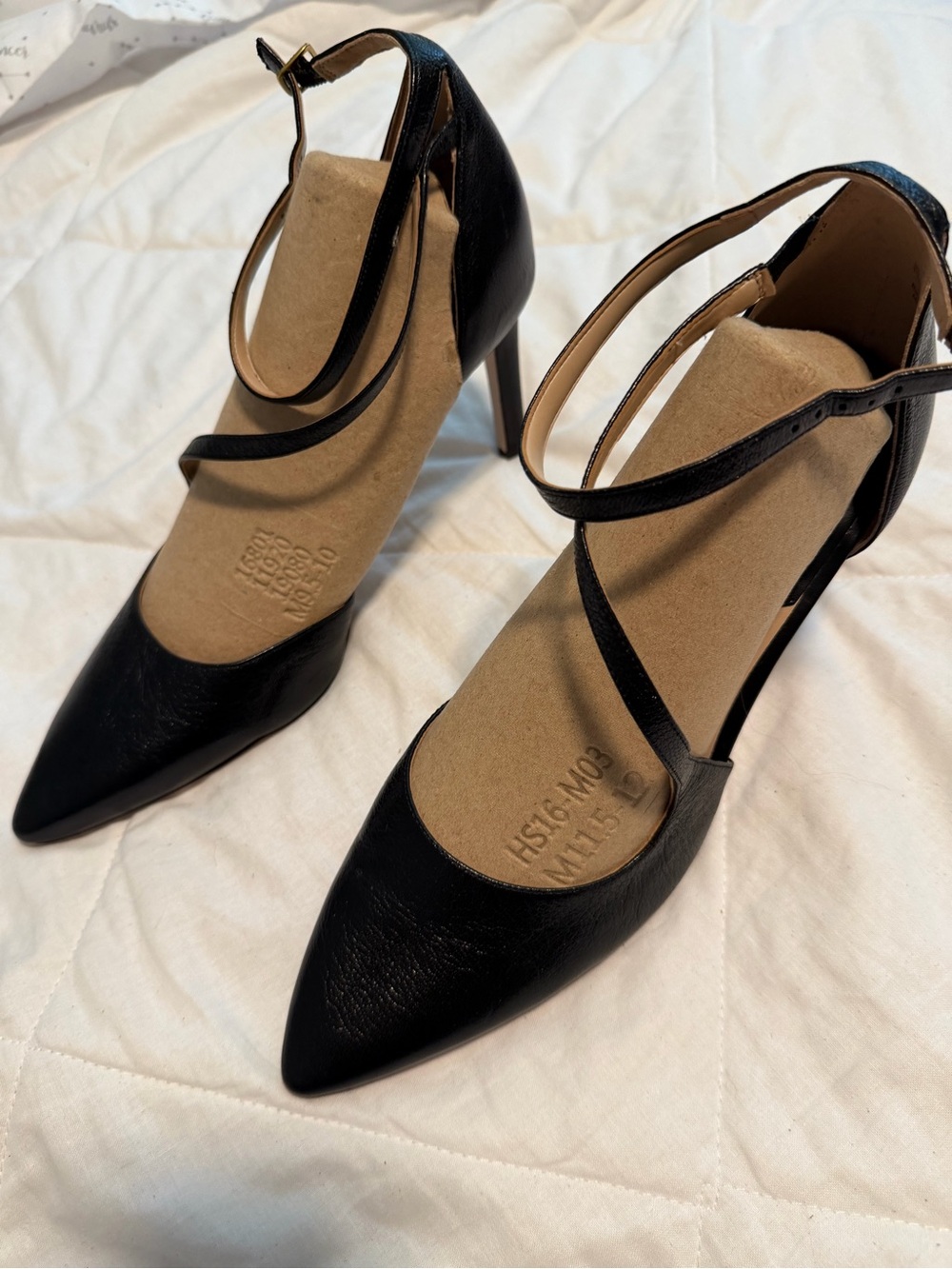 Naturalizer Black Pointed-Toe Ankle-Strap Heels